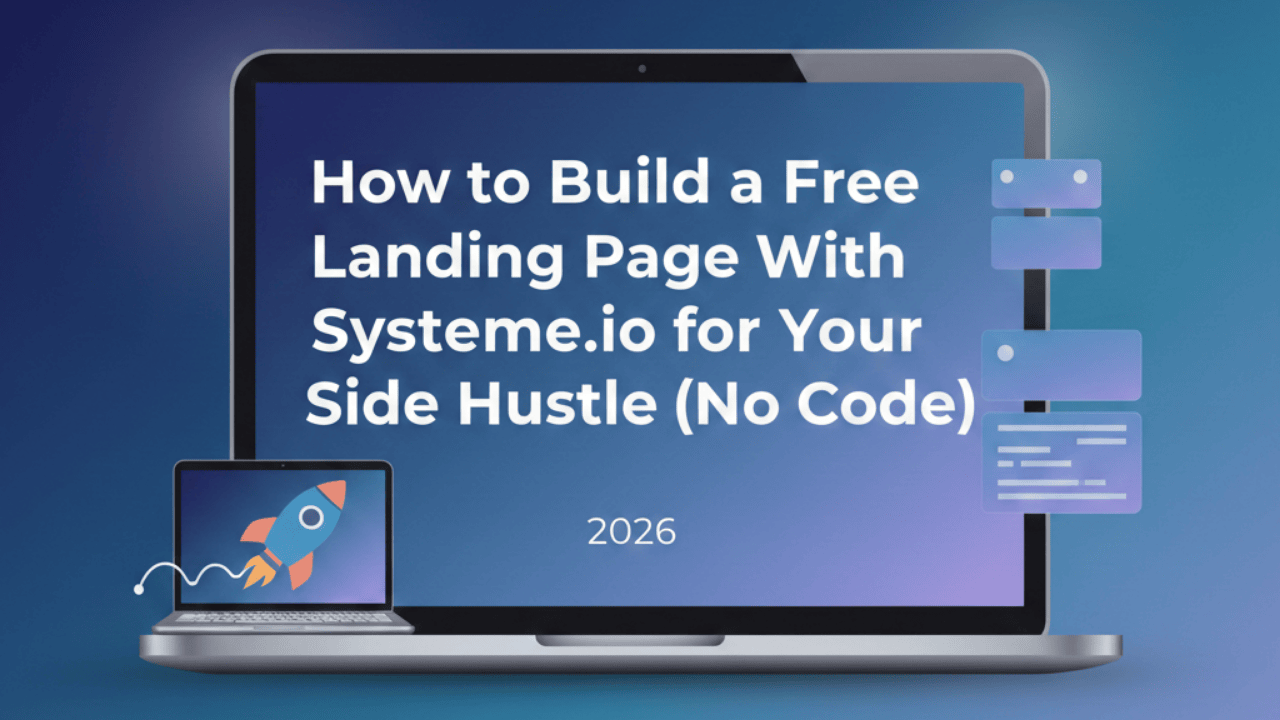 How to Build a Free Landing Page With Systeme.io for Your Side Hustle (No Code)