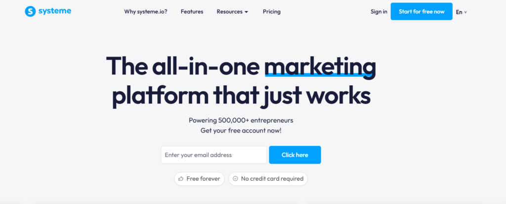 What a landing page system.io for side hustlers