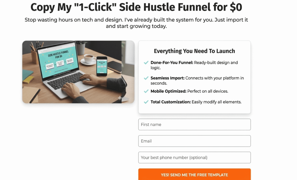 Done-for-you Systeme.io email funnel template for beginners