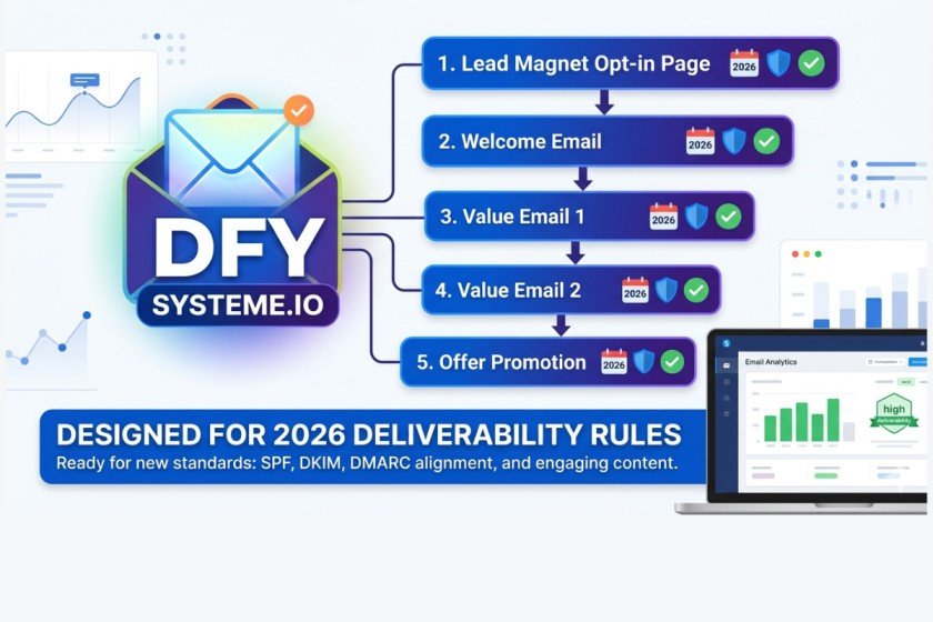 Systeme.io email funnel designed for 2026 deliverability rules