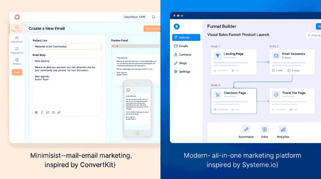 Ease of Use system.io and convertkit for side hustlers