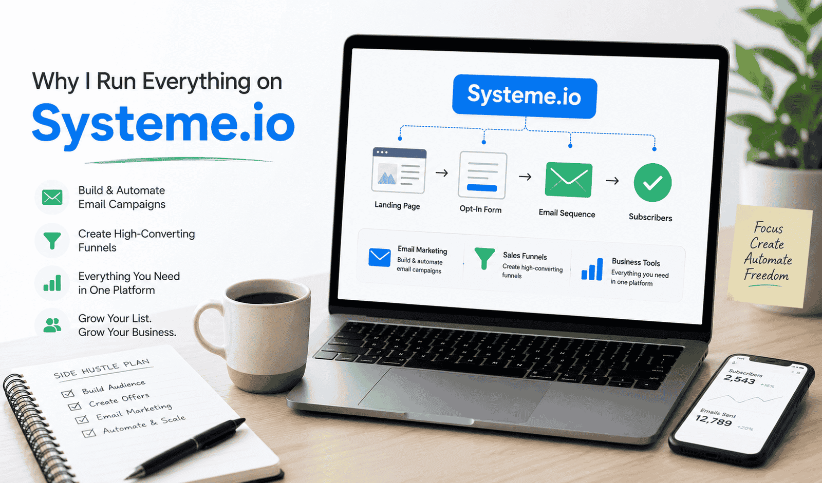My proven Email Marketing Tool Stack for Busy Side Hustlers in 2026 (Why I Chose Systeme.io)