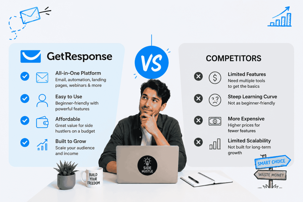 getresponse for side hustlers vs competitors
