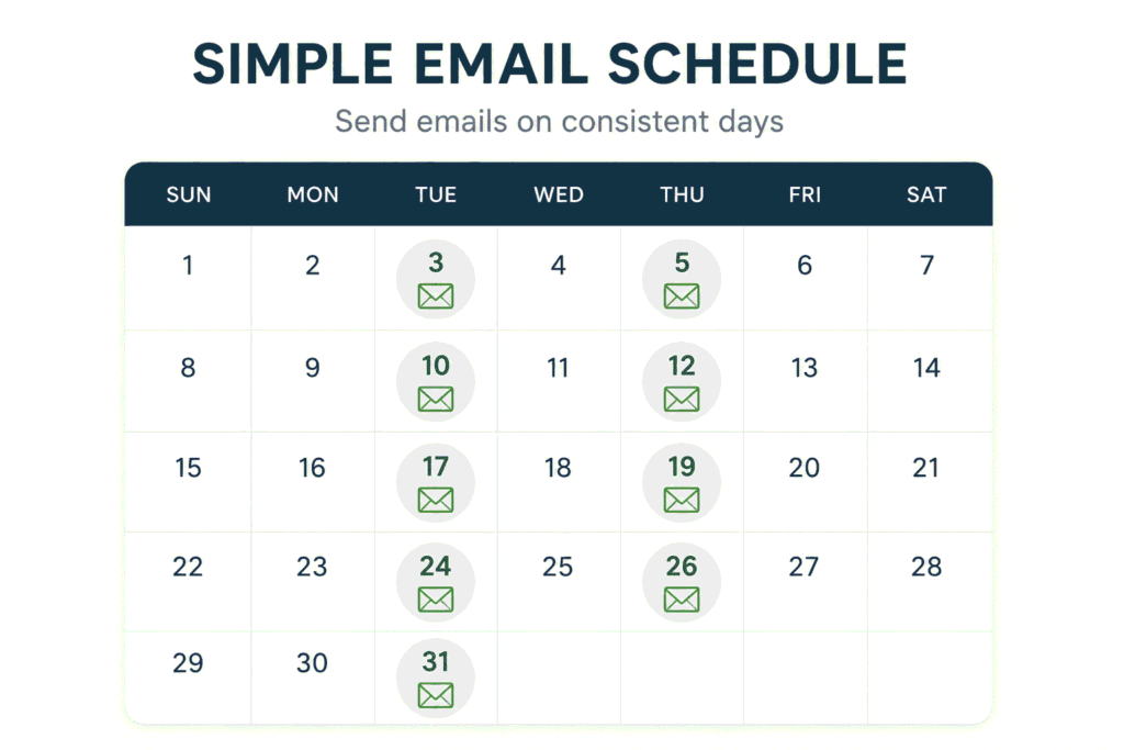 Simple email schedule for side hustlers