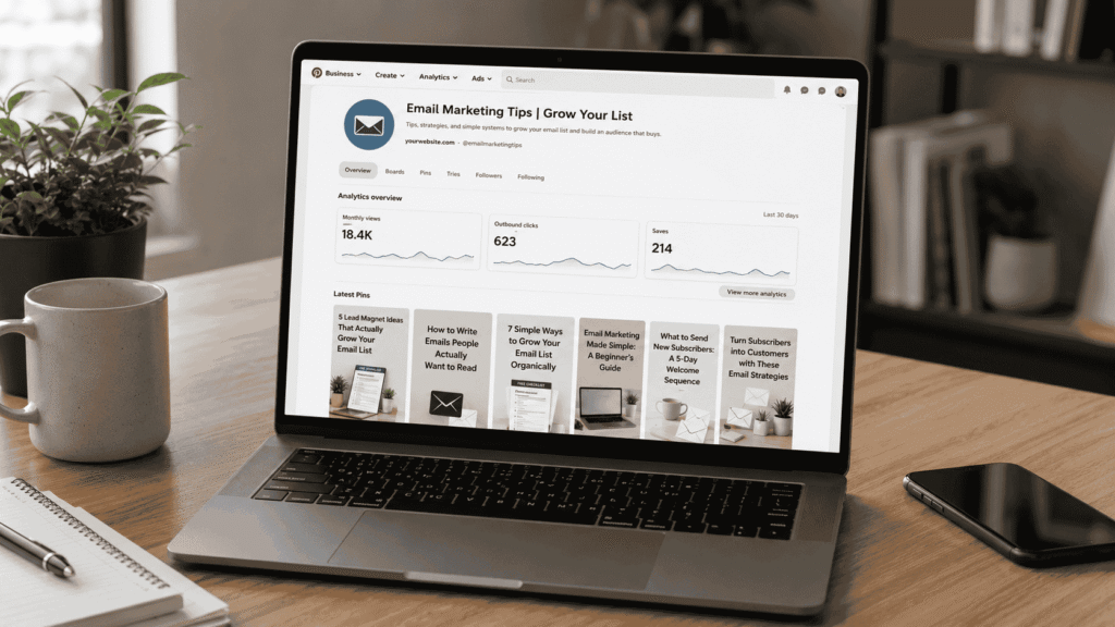 Pinterest driving free traffic to grow an email list