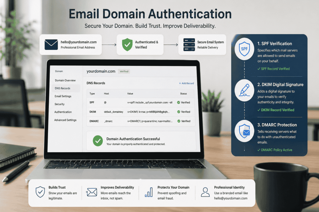 SPF DKIM DMARC authentication setup for Systeme.io email deliverability