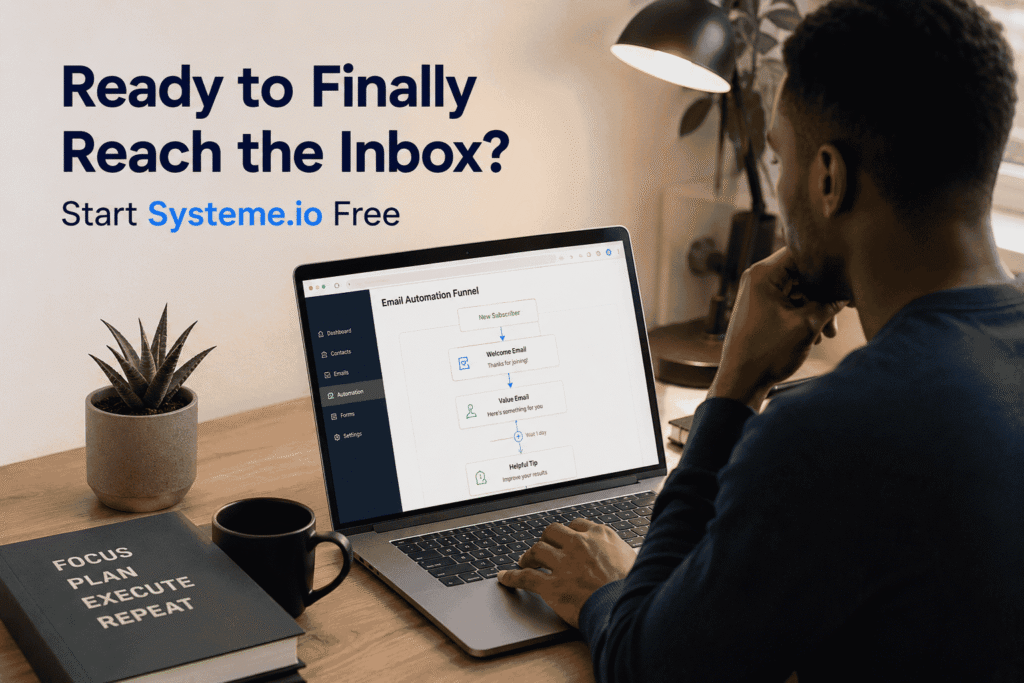 Systeme.io email automation platform for building sales funnels